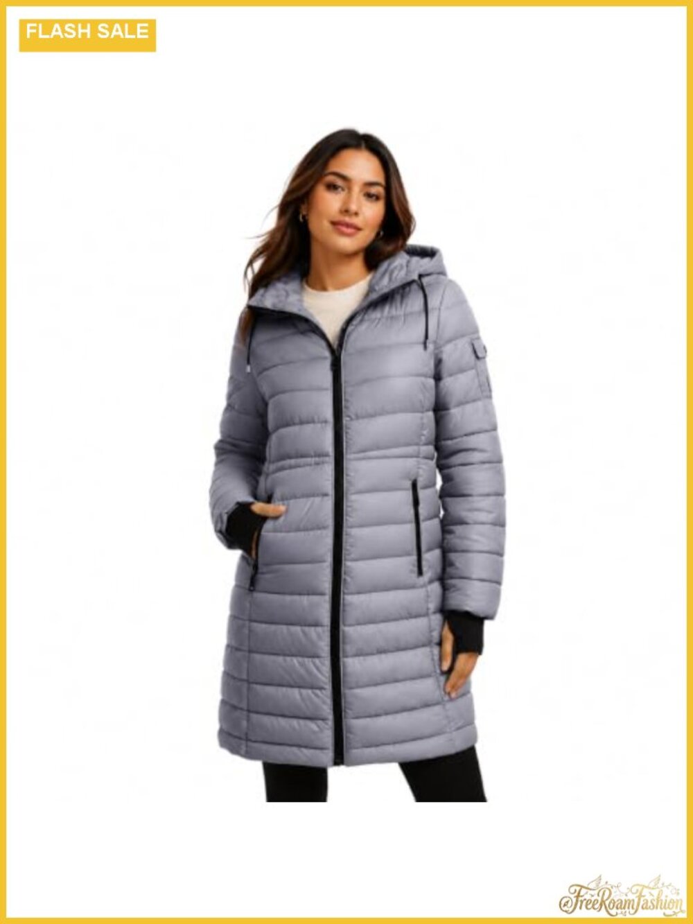 Womens Packable Hooded Long Puffer Parka Insulated Winter Coat